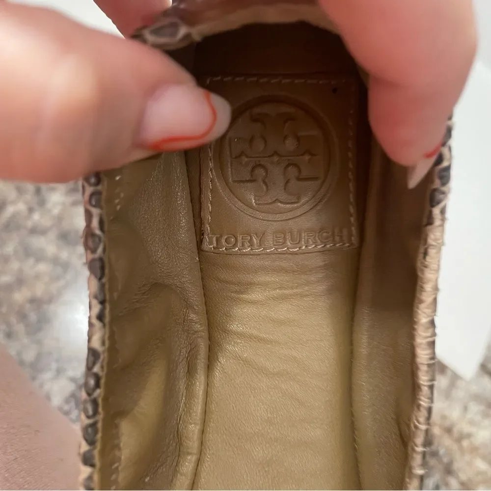 Tory Burch Taupe Snakeskin Ballet Flats - Picture 5 of 6